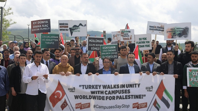 Iğdır Üniversitesinden Filistin'e Destek Yürüyüşü